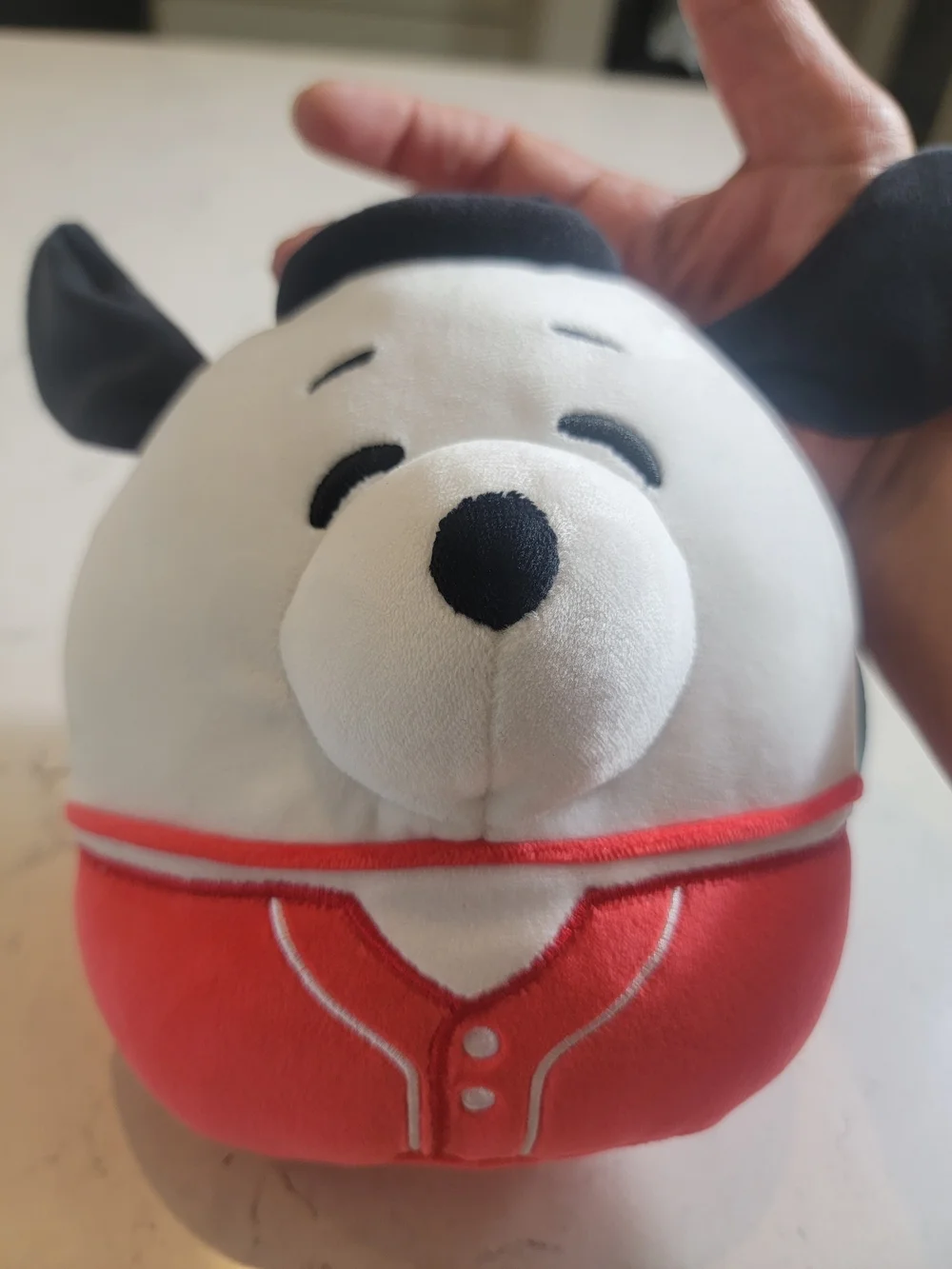 Squishmallows Snoopy Plush 8” Red Baseball Jersey Peanuts NWT